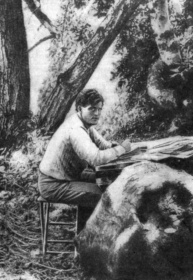 Джек Лондон за работой (Лунная долина, 1905)